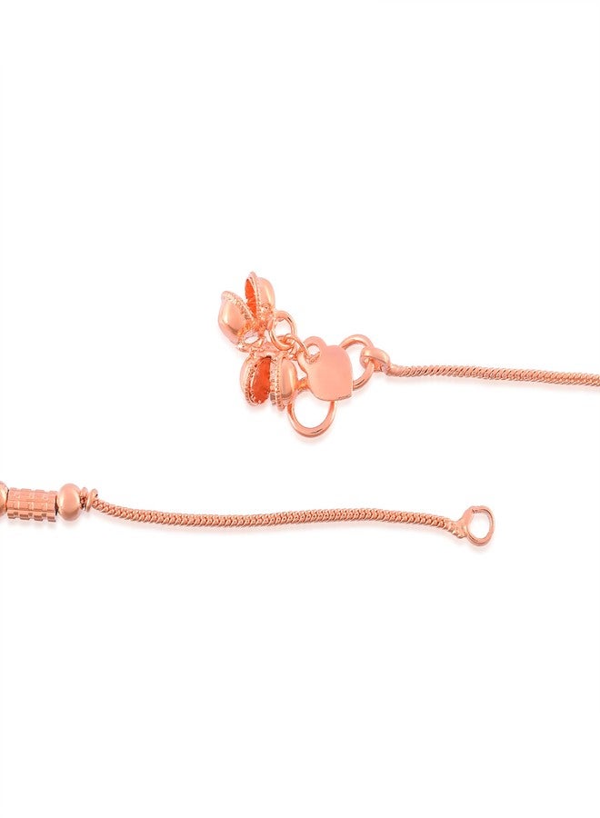 Superstore18 Brass Rose Gold Plated Anklet for Women Payal pajeb Ethnic modern Traditional Fusion Jewellery for Women (SST1644AKSV) - Image 3