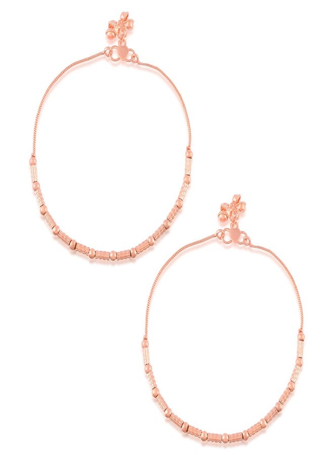 Superstore18 Brass Rose Gold Plated Anklet for Women Payal pajeb Ethnic modern Traditional Fusion Jewellery for Women (SST1644AKSV) - Image 1
