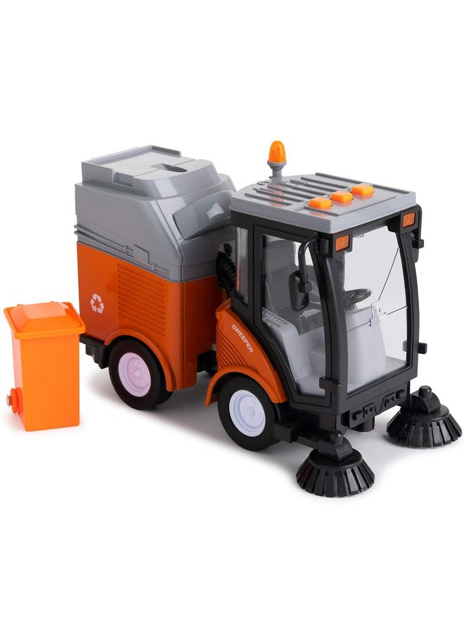 Toy To Enjoy - Street Sweeper Truck With Light & Sound Effects Friction Powered Wheels, Removable Garbage Can & Rotating Brushes Heavy Duty Plastic Cleaning Vehicle Toy For Kids & Children By Toy To Enjoy - Image 1