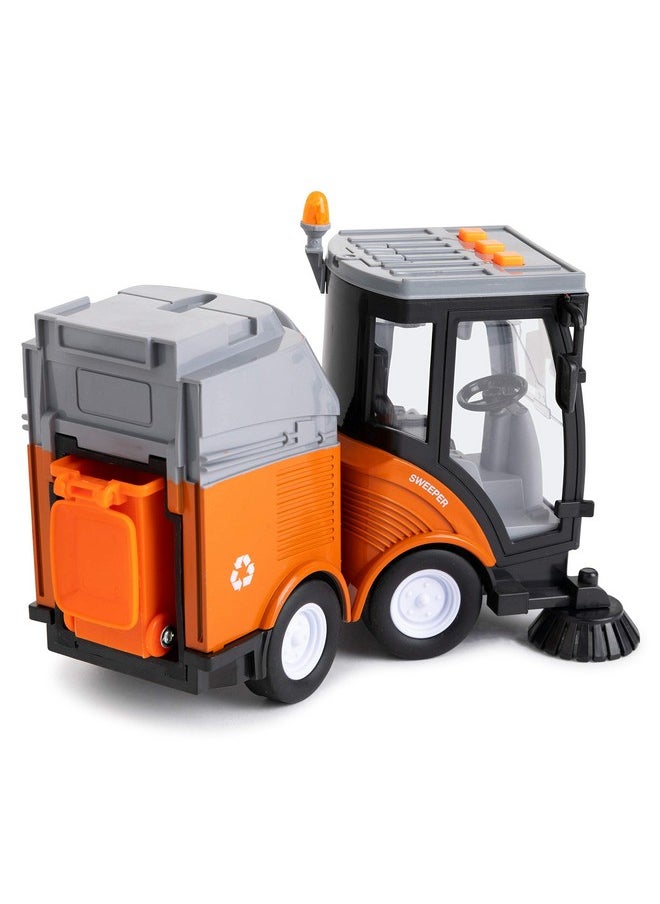 Toy To Enjoy - Street Sweeper Truck With Light & Sound Effects Friction Powered Wheels, Removable Garbage Can & Rotating Brushes Heavy Duty Plastic Cleaning Vehicle Toy For Kids & Children By Toy To Enjoy - Image 1