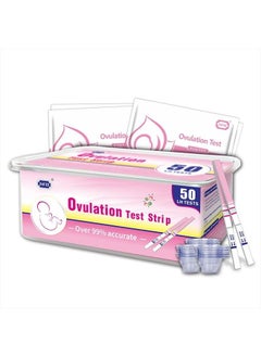 50 Ovulation Test Strips, Ovulation Predictor kit, Fertility Test for Women, 50 Free Urine Cup, Fertility Tracker Kit, Accurate Results - 50 Count, LH Test, EXP 10-30-2023