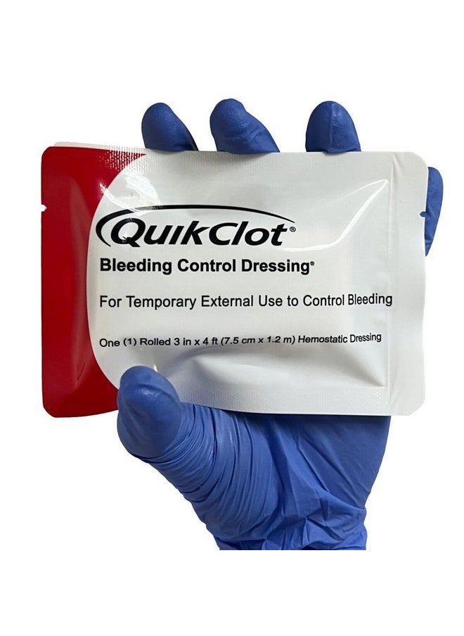 Lightning X Products Lightning X Products QuikClot Clotting Gauze - Bleeding Hemmorhage Control Dressing 3" x 48" (4ft) - Public Access Hemostatic  - Image 1