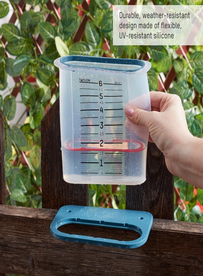 Taylor Break and Freeze Proof Flexible Silicone Rain Gauge, Measure and Monitor Precipitation, Easy to Read for Backyard, Patio, Garden, and Lawn, Post Mount or Ground Stake, 6-Inch, Teal - Image 3