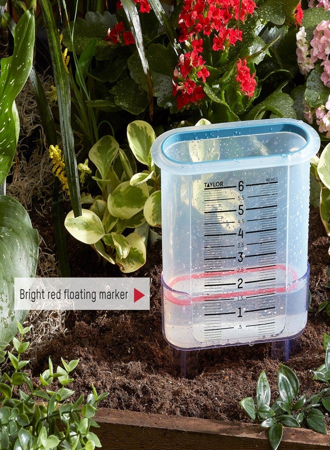 Taylor Break and Freeze Proof Flexible Silicone Rain Gauge, Measure and Monitor Precipitation, Easy to Read for Backyard, Patio, Garden, and Lawn, Post Mount or Ground Stake, 6-Inch, Teal - Image 2