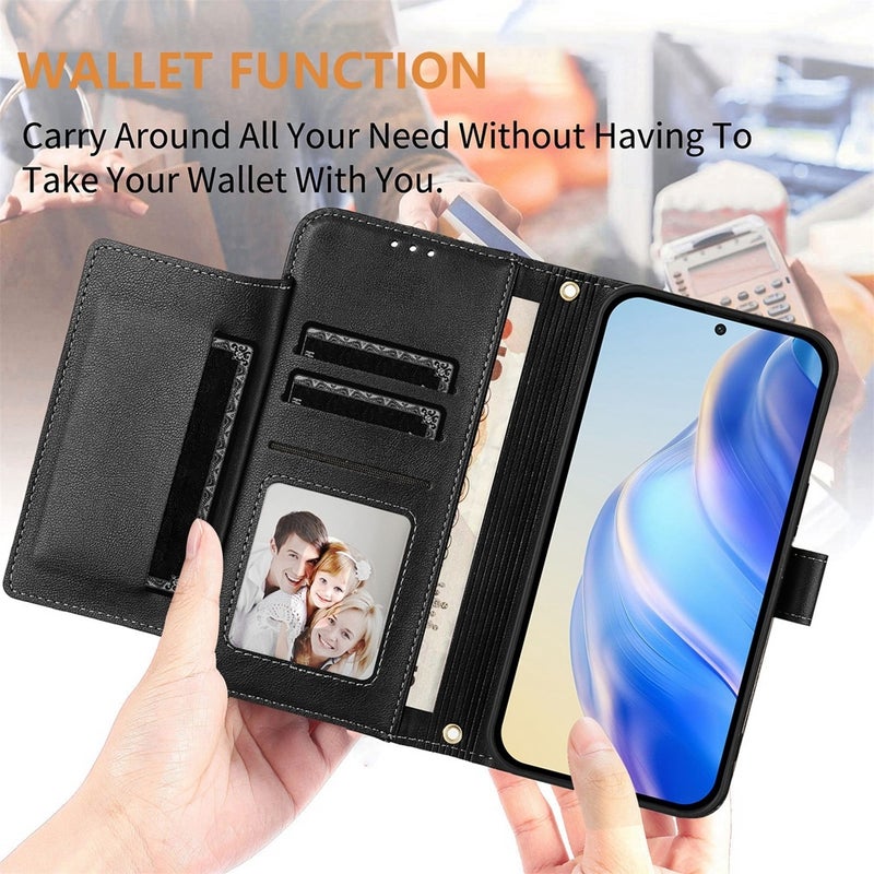 HuHa Protective Cover For Nokia C10 / C20 Multi-Card Slots Zipper Wallet Leather Phone Case(Black) - Image 4