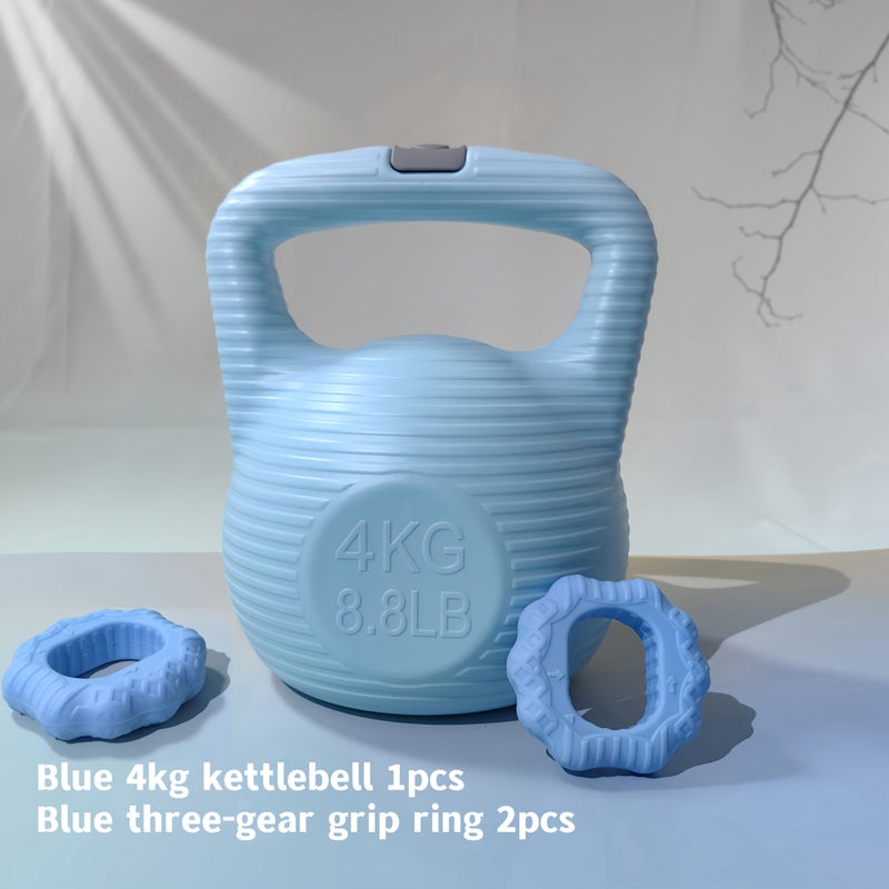 8.82LB kettlebell + 2 grip rings Home Fitness Set Water Filled Kettlebell Adjustable Resistance Bands Silicone Grip Trainer for Indoor Gym Workout - Image 2