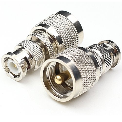 ANHAN UHF Male to BNC Male Connectors, Pl259 to BNC Coax Adapters for Ham Radio, Antenna, Scanner, Coaxial Cable 2Packs - Image 1