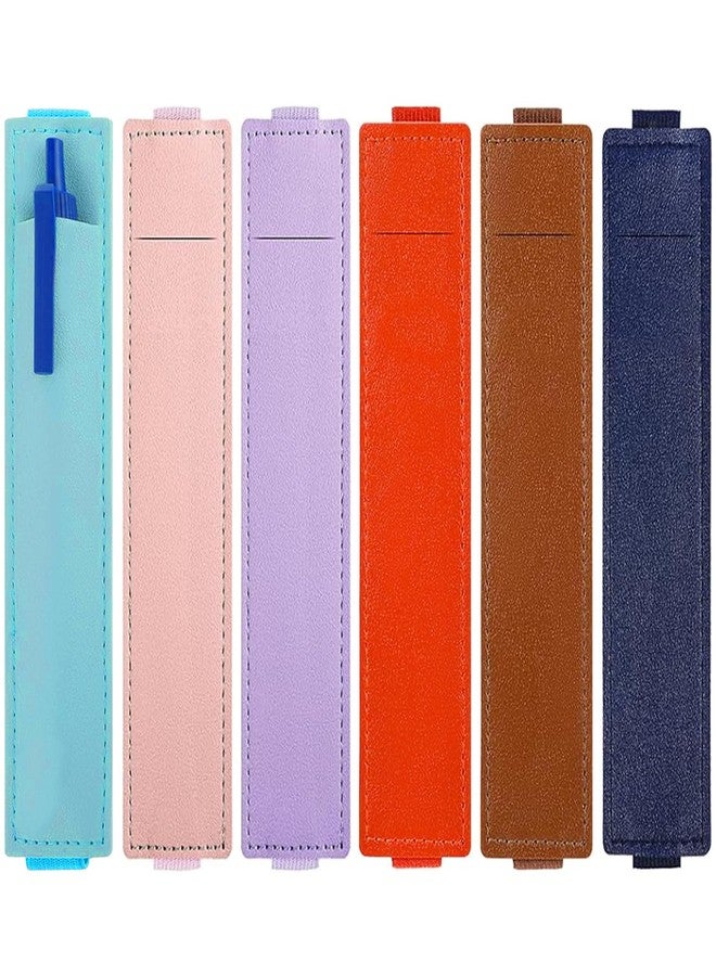 KYLELOVE Elastic Pen Holder for Notebook,6 Pack PU Leather Adjustable Notebook Pen Pouch Sleeve Pencil Holder Straps for Notebook Planners Binders Books Accessories - Image 1