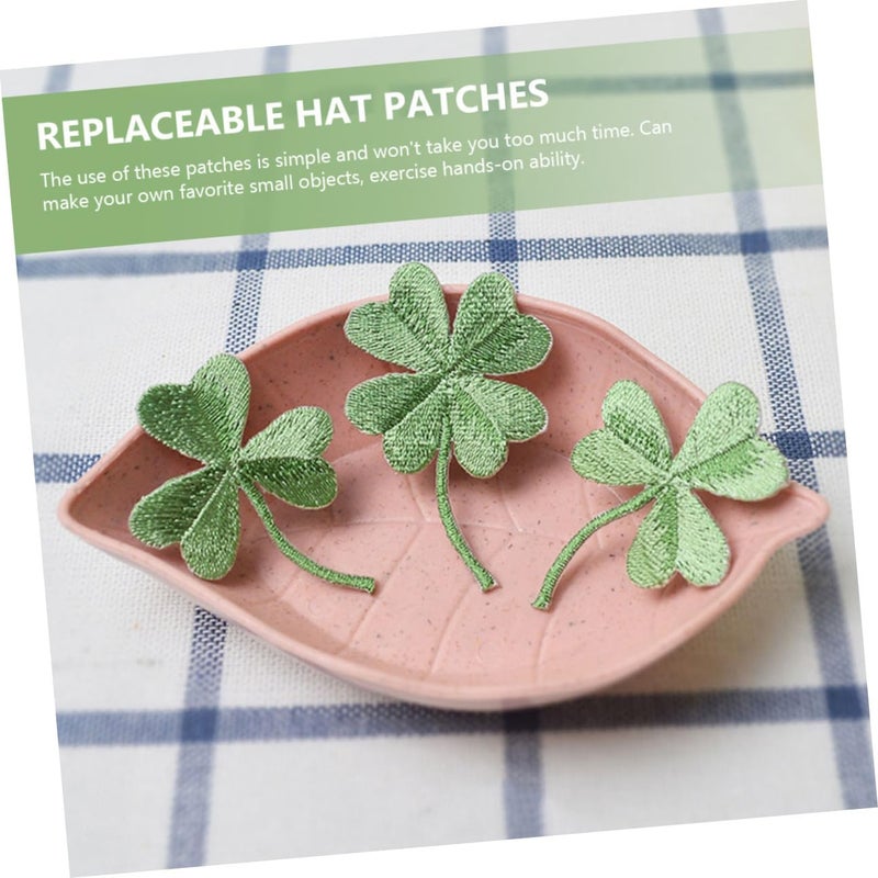 10pcs Wear-Resistant Shamrock Iron Patches Small Embroidered Appliqués for Hats and Coats St Patrick’s Day DIY Decorative Accessories - Image 4