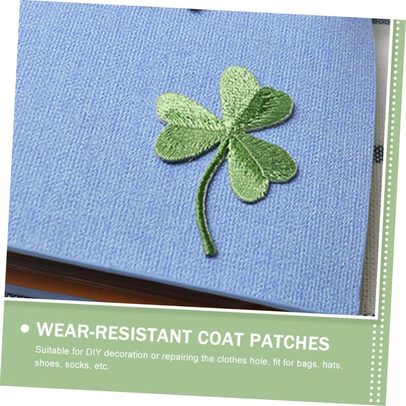 10pcs Wear-Resistant Shamrock Iron Patches Small Embroidered Appliqués for Hats and Coats St Patrick’s Day DIY Decorative Accessories - Image 5
