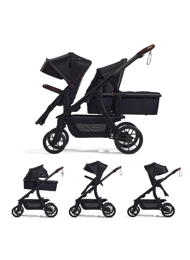 Momcozy عربة أطفال ChangeGo، عربة قابلة للتحويل من فردية إلى مزدوجة إلى عربة مع 23 تكوين، سرير أطفال، مقعد متضمن، عجلات PU كبيرة، نظام تعليق لجميع العجلات وسقف قابل للتمديد UPF50+ - Image 1