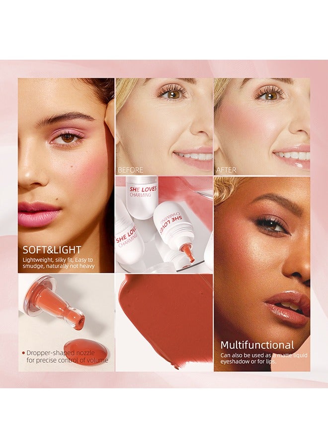 Sheloves Charming  Liquid Blush- Velvet Cream Lightweight Natural Looking Waterproof Long Lasting Blush Makeup for Cheek Natural Looking Soft Cream Liquid Blush Stick (#03) - Image 2