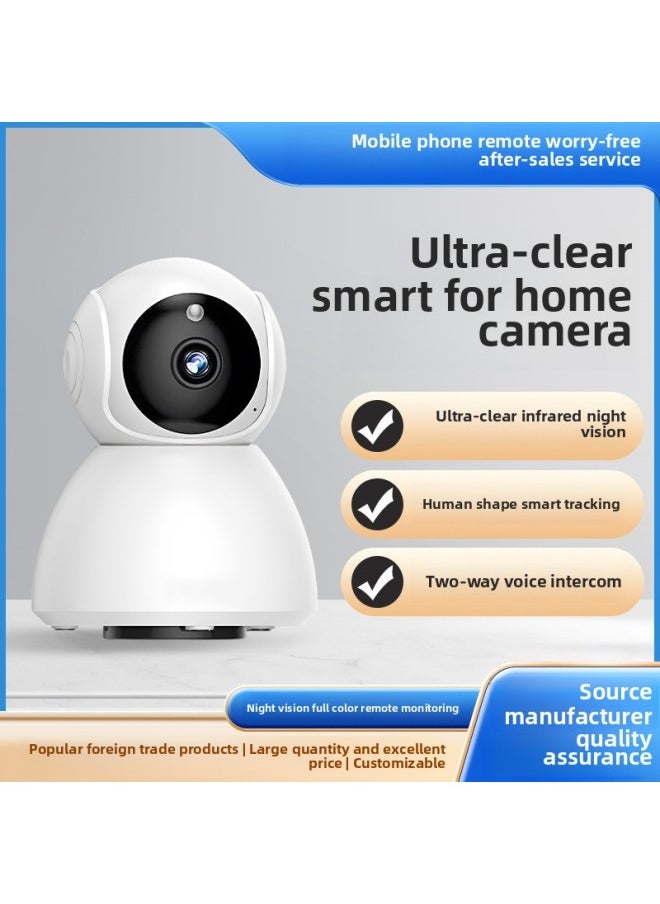 Generic Smart Wireless Network Little Snowman HD Camera V380 Yundong Straw Man Head Shaking Monitor Cloud Ant Professional Level-Body Color:V380 Snowman 64G  - Image 2