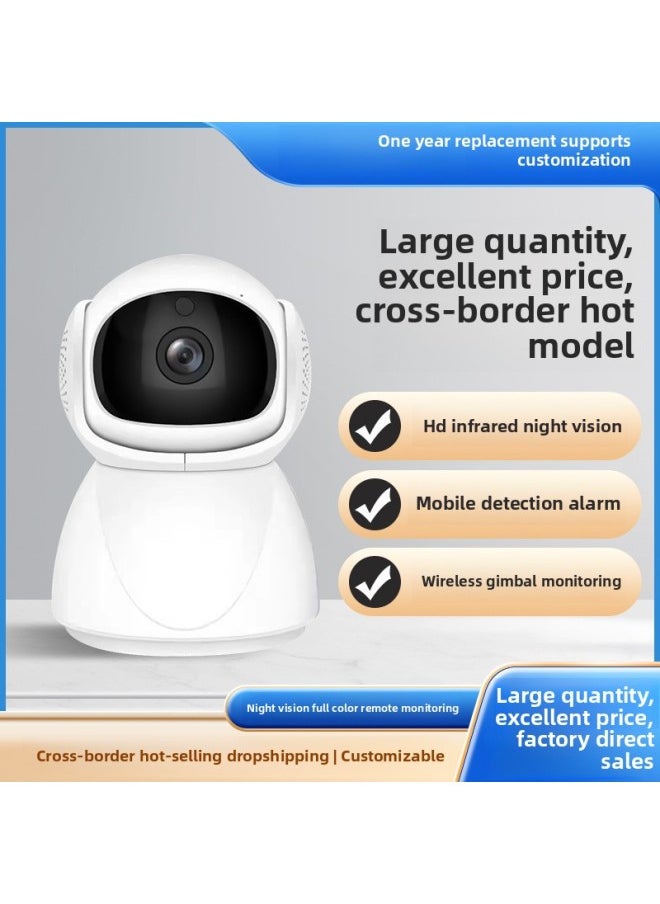 Generic Smart Wireless Network Little Snowman HD Camera V380 Yundong Straw Man Head Shaking Monitor Cloud Ant Professional Level-Body Color:V380 Snowman 64G  - Image 4