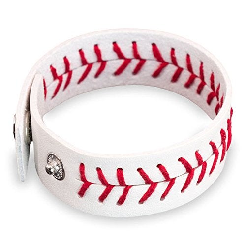 ChalkTalkSPORTS Authentic Baseball Leather Bracelet | Baseball Jewelry - Image 2