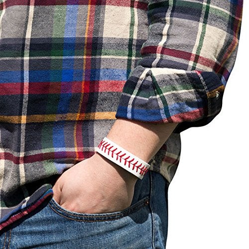 ChalkTalkSPORTS Authentic Baseball Leather Bracelet | Baseball Jewelry - Image 4