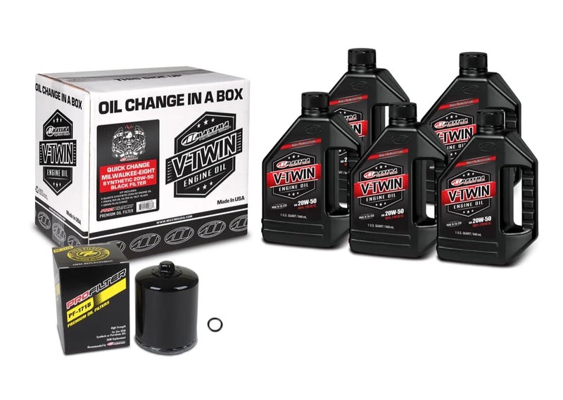 Maxima V-Twin Oil Change Kit Synthetic w/Chrome Filter, Milwaukee-Eight - Image 5
