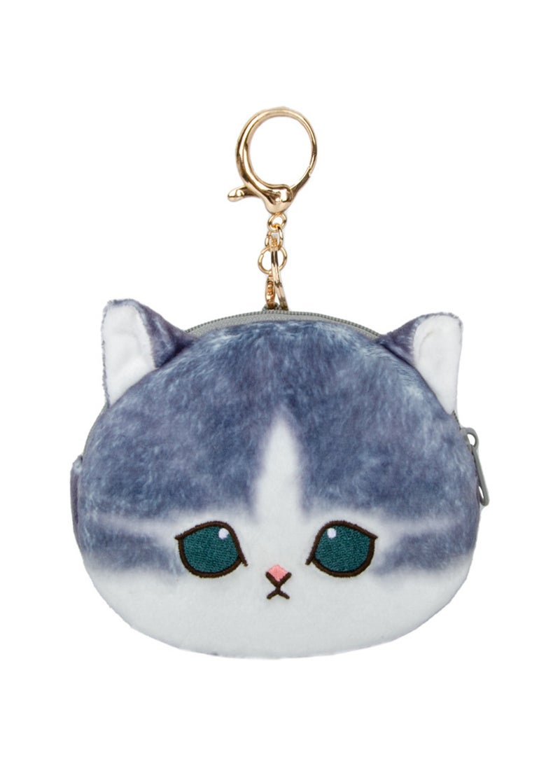 Blue And White Cat Coin Purse Pendant Keychain Plush Doll Backpack Accessories Bag Pendant Cartoon Bag Ornament Doll Gift - Image 1