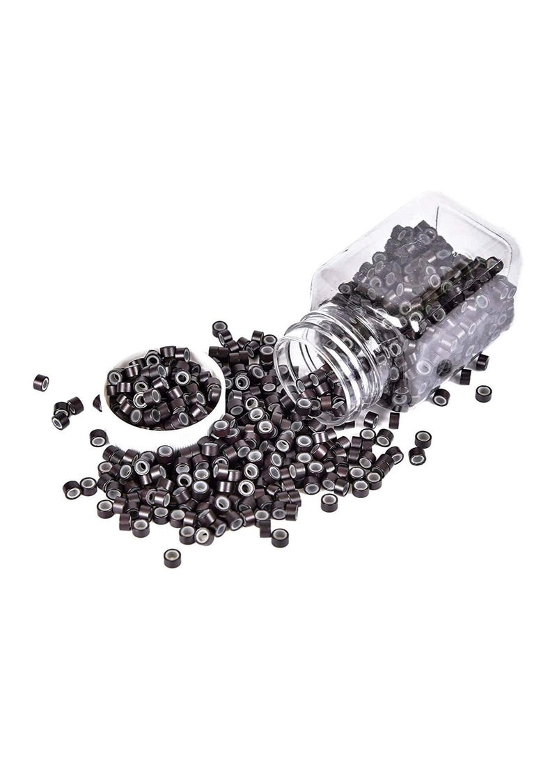 إستيل خرزات السيليكون ذات الوصلات الدقيقة لوصلات الشعر (5 مم) - Image 1