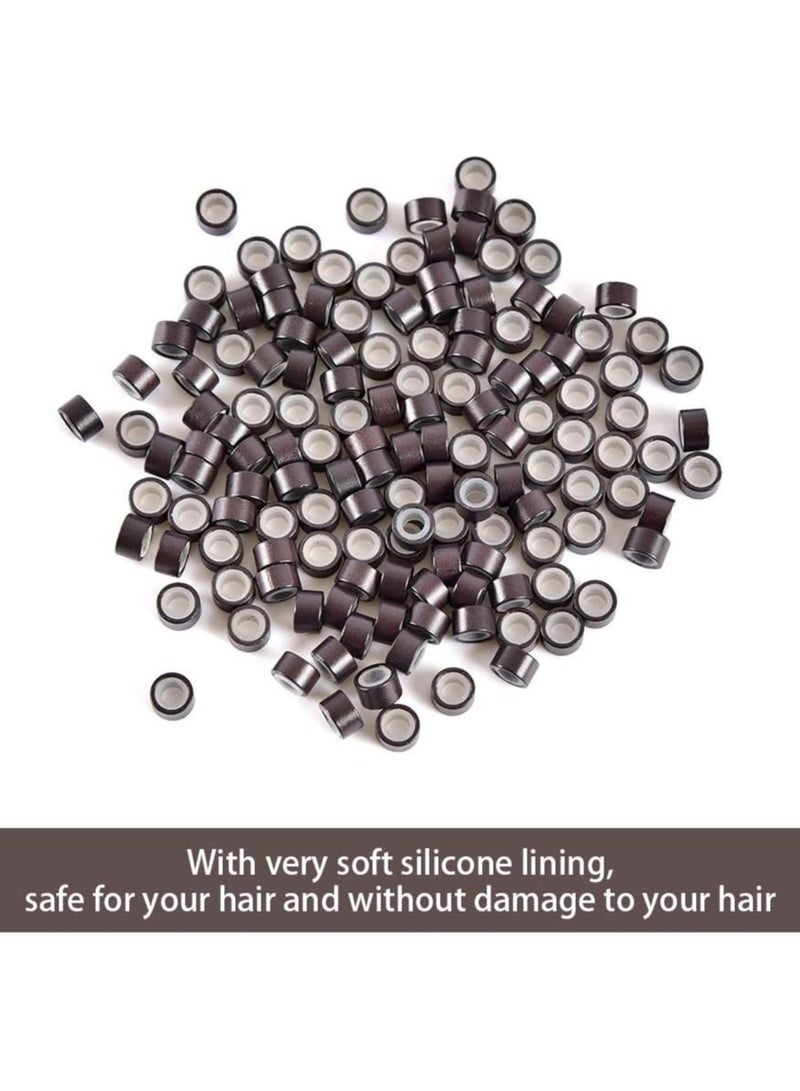 إستيل خرزات السيليكون ذات الوصلات الدقيقة لوصلات الشعر (5 مم) - Image 3