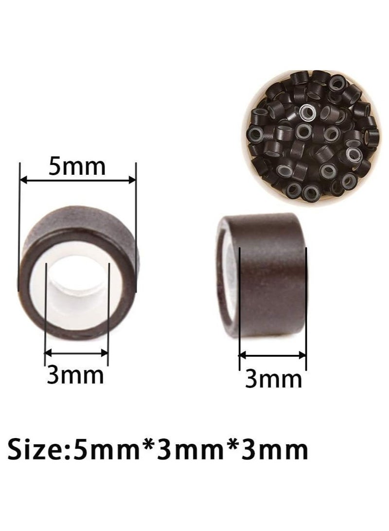 إستيل خرزات السيليكون ذات الوصلات الدقيقة لوصلات الشعر (5 مم) - Image 4