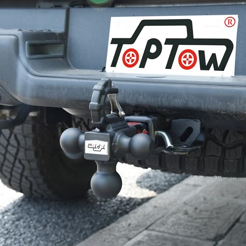 TOPTOW 64011HP Trailer Tri Ball Hitch Mount with Beast Hook Matte Black Fits for 2 inch Receiver Towing Box with Hitch Pin Kit - Image 3