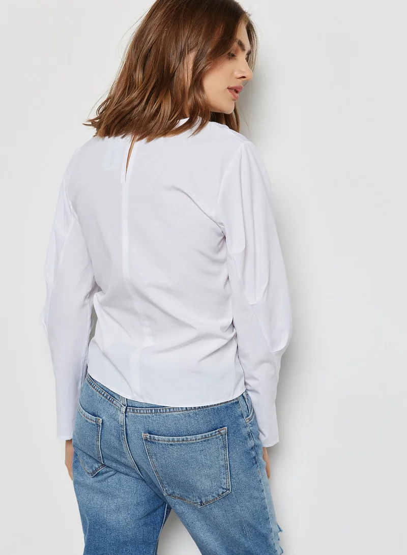 Ginger Checked Lace Up Top