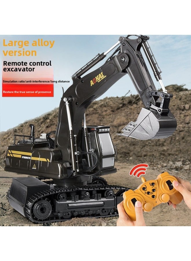 【Tao Doodle】 Large Alloy Remote Control Excavator Toy Car Little Boy Electric Excavator Car Engineering Vehicle-Colour:5-channel - Excavator - Plastic Version Of Classic Yellow.-Proportion:【endurance Version】 2 Sets Of Lithium Batteries - Image 3