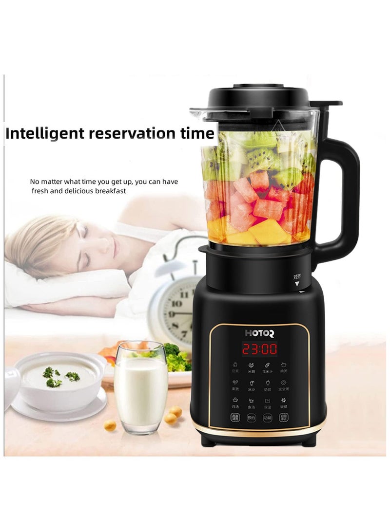 HOTOR Smart Blender Smoothie Maker,1.65L Professional Blenders,Food Processor,Baby Food Blender with Heating Function Timer for Crushing Ice,Soup, Fruit, Vegetable,Pumpkin Congee,Soybean Milk,Coffee/1200W,Black - Image 5