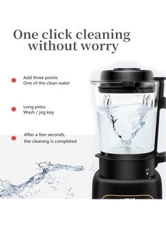 HOTOR Smart Blender Smoothie Maker,1.65L Professional Blenders,Food Processor,Baby Food Blender with Heating Function Timer for Crushing Ice,Soup, Fruit, Vegetable,Pumpkin Congee,Soybean Milk,Coffee/800W,Black  - Image 5