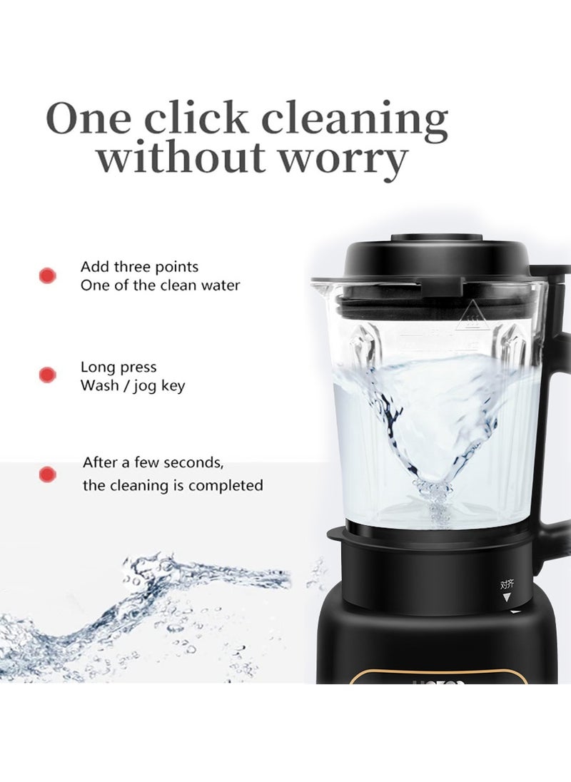 HOTOR Smart Blender Smoothie Maker,1.65L Professional Blenders,Food Processor,Baby Food Blender with Heating Function Timer for Crushing Ice,Soup, Fruit, Vegetable,Pumpkin Congee,Soybean Milk,Coffee/800W,Black  - Image 5