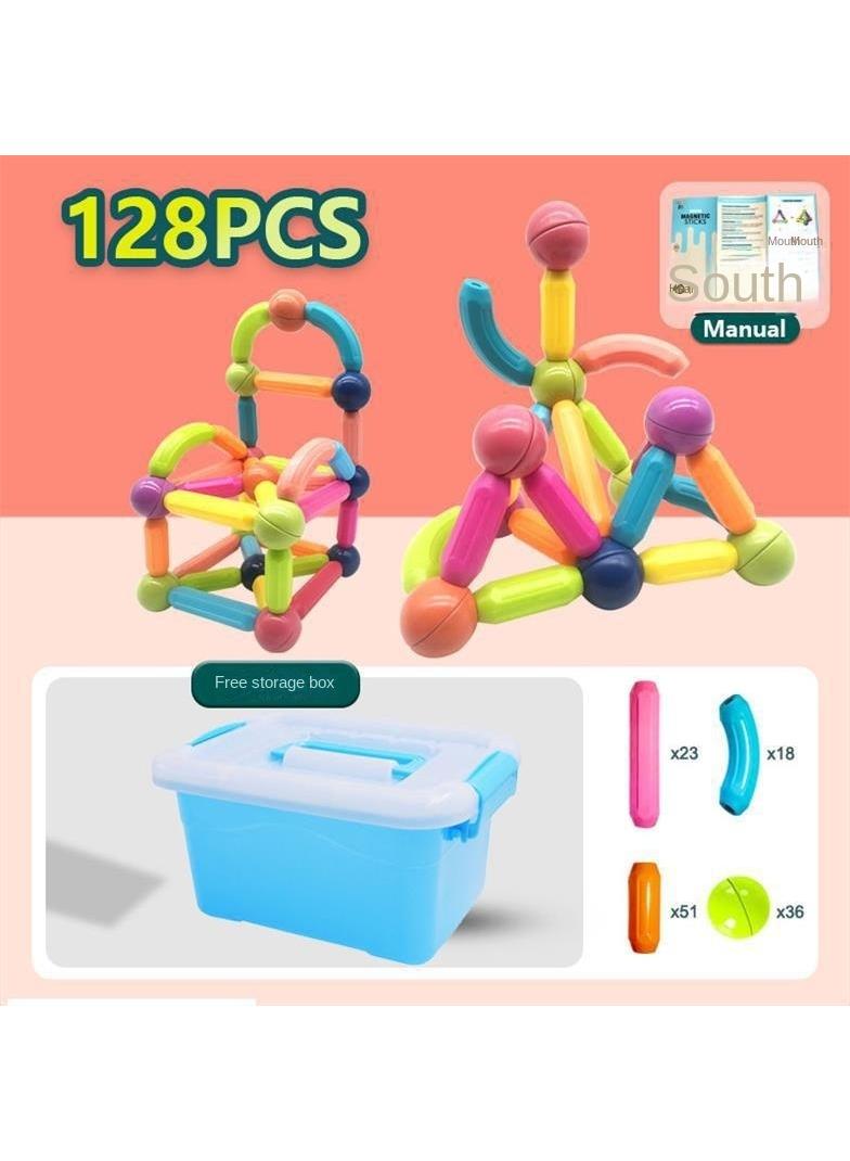 general 128-Piece Magnetic Toy Set Multicolor For Making Different Shapes 3+ Years Age Group - Image 1