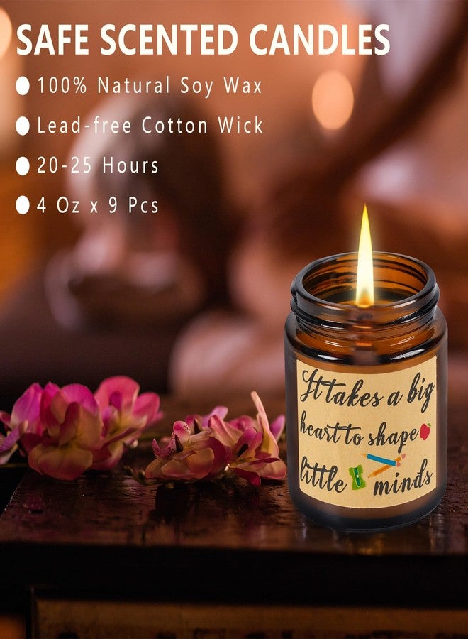 Kolewo4ever 9 Pieces Teacher Appreciation Gifts Thank You 3.5 oz Scented Candles for Women Birthday Teachers Day - Image 2