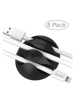 JOTO JOTO Cable Clips Cord Management Organizer, Wall Desk Desktop Cable Wire Clip, Electronics Computer Mouse Charging USB Cable Holder, Black  - Image 2