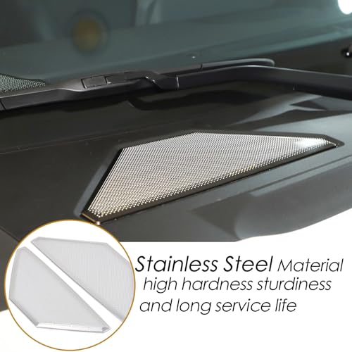 Heutamo Exterior Hood Vent Air Outlet Cover Trim Compatible with Toyota Land Cruiser 250 Prado J250 LC250 2024 2025 Accessories, Stainless Steel Car Front Hood Air Vent Dust Protective Cover (Black) - Image 3