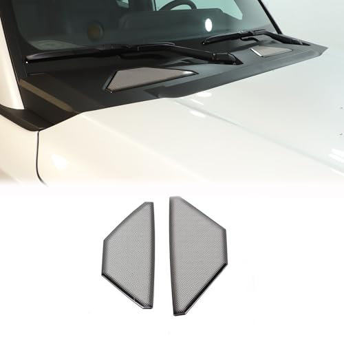 Heutamo Exterior Hood Vent Air Outlet Cover Trim Compatible with Toyota Land Cruiser 250 Prado J250 LC250 2024 2025 Accessories, Stainless Steel Car Front Hood Air Vent Dust Protective Cover (Black) - Image 1