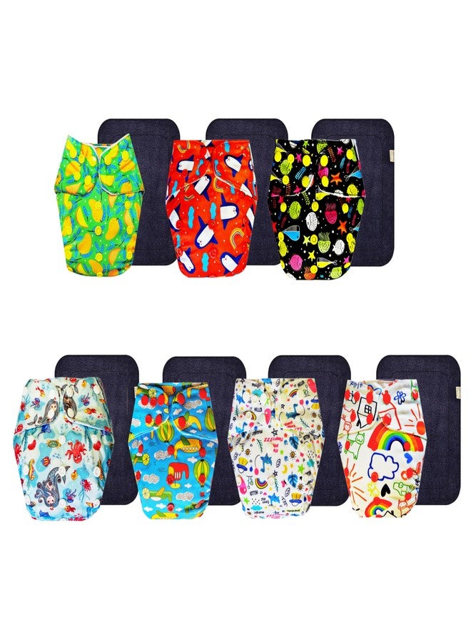 حفاضات دمبلدو القماشية الممتازة مع حشوة سوداء (عبوة من 7 قطع) | ملائمة تمامًا | تسمح بمرور الهواء | سهلة التنظيف | مصممة من قبل الأمهات | من 3 أشهر إلى 3 سنوات | للجنسين - Image 1