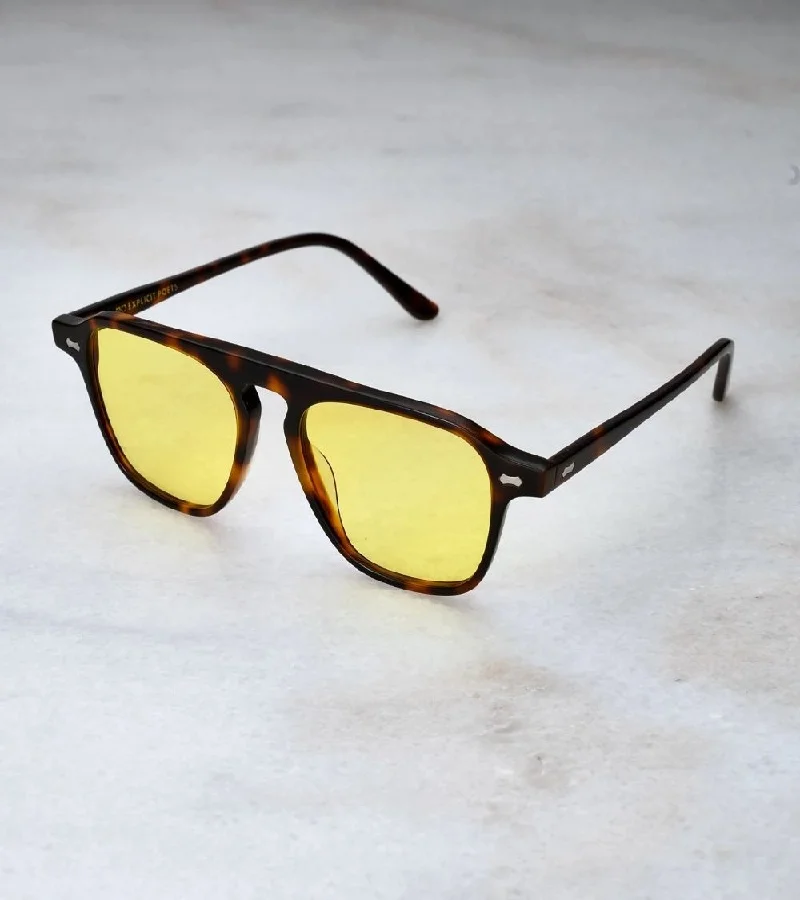 Explicit Poets Explicit Poets Unisex Daniel Tortoise-Yellow Stylish Sunglasses, A11EP7