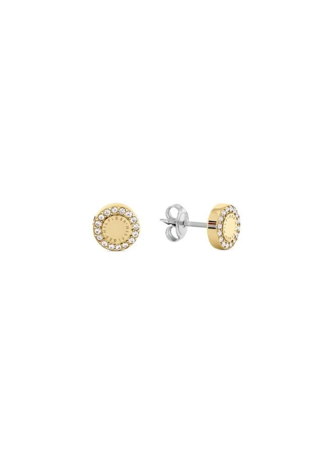 Tommy Hilfiger Jewelry Women's Stud Earrings in Yellow Gold Embellished with Crystals - 2780908