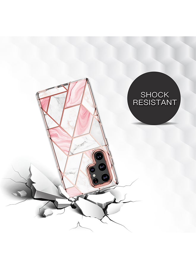 O Ozone - Case for Samsung Galaxy S24 Ultra Case, Full-Body Smooth Gloss Finish Marble Shockproof Bumper Slim Phone Cases (Pink) - Image 1