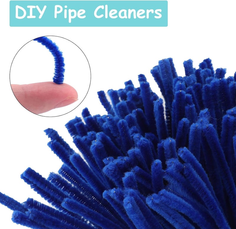 Prescent Present 100pc Pipe Cleaner Art Craft Supplies DIY Projects Decoration and much more (Dark Blue, 100pc) - Image 3