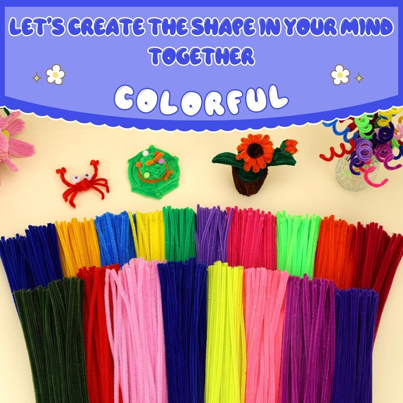 Prescent Present 100pc Pipe Cleaner Art Craft Supplies DIY Projects Decoration and much more (Dark Blue, 100pc) - Image 4
