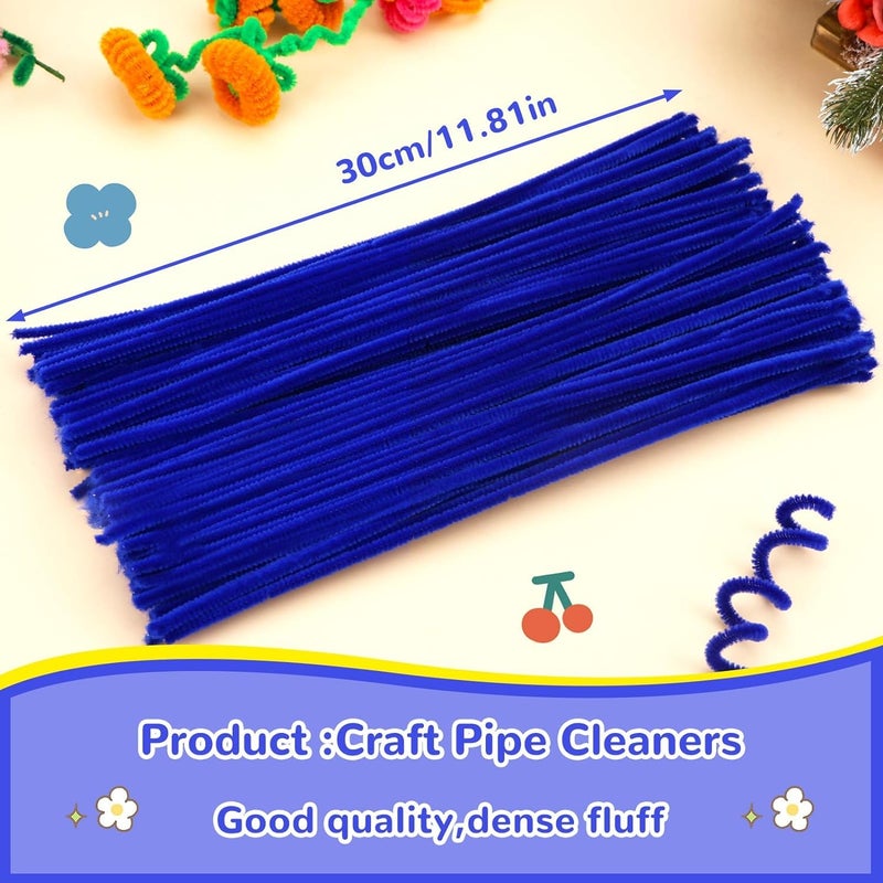 Prescent Present 100pc Pipe Cleaner Art Craft Supplies DIY Projects Decoration and much more (Dark Blue, 100pc) - Image 2