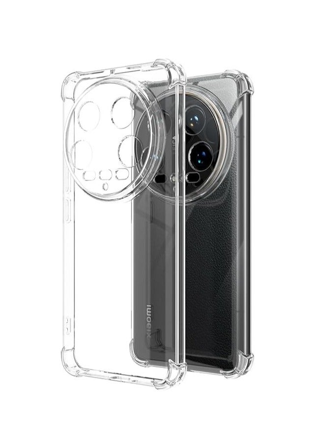 Xiaomi 14 Ultra Case, Xiaomi Mi 14 Ultra Phone Case Clear, Reinforced Corners Scratch Resistant TPU Rubber Soft Silicone Best Camera Protective Cover for Xiaomi 14 Ultra 5G Clear - Image 1