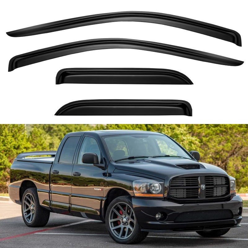 Window Visors Rain Guards for 20022008 Dodge Ram 1500 Quad CabExtended Cab Window Vent Wind Deflectors Visors Shades for 0309 Dodge Ram 2500 3500 Extended Cab