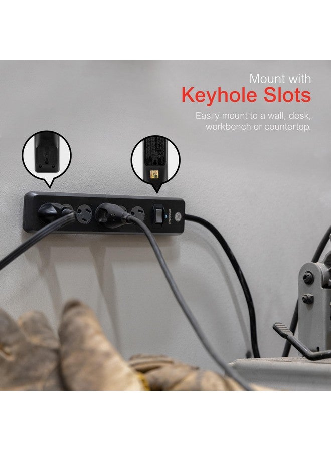 جي إي واقي من زيادة التيار الكهربائي من GE بستة منافذ، سلك تمديد بطول 6 أقدام، مشترك كهربائي، 800 جول، قابس مسطح، أغطية أمان قابلة لللف للإغلاق، ضوء مؤشر محمي، مُدرج في قائمة ETL، أسود، رقم 33661 - Image 4