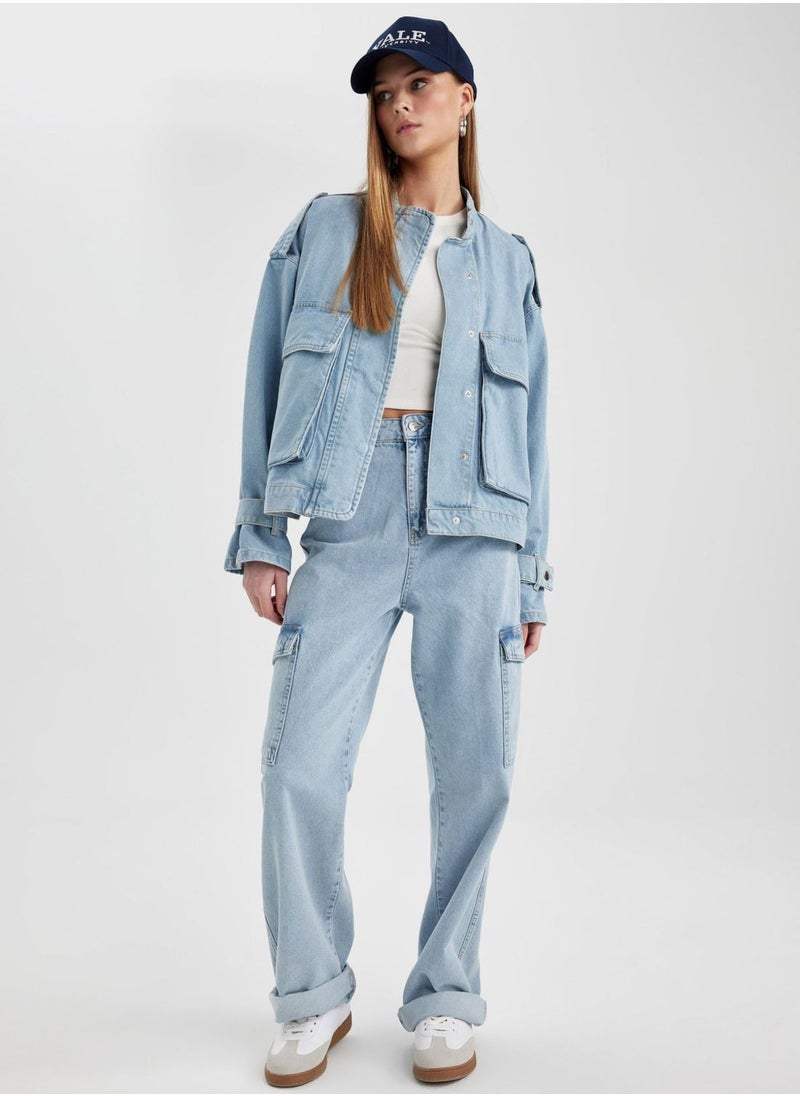 DeFacto - Wide Leg High Waist Long Cargo Jeans - Image 1