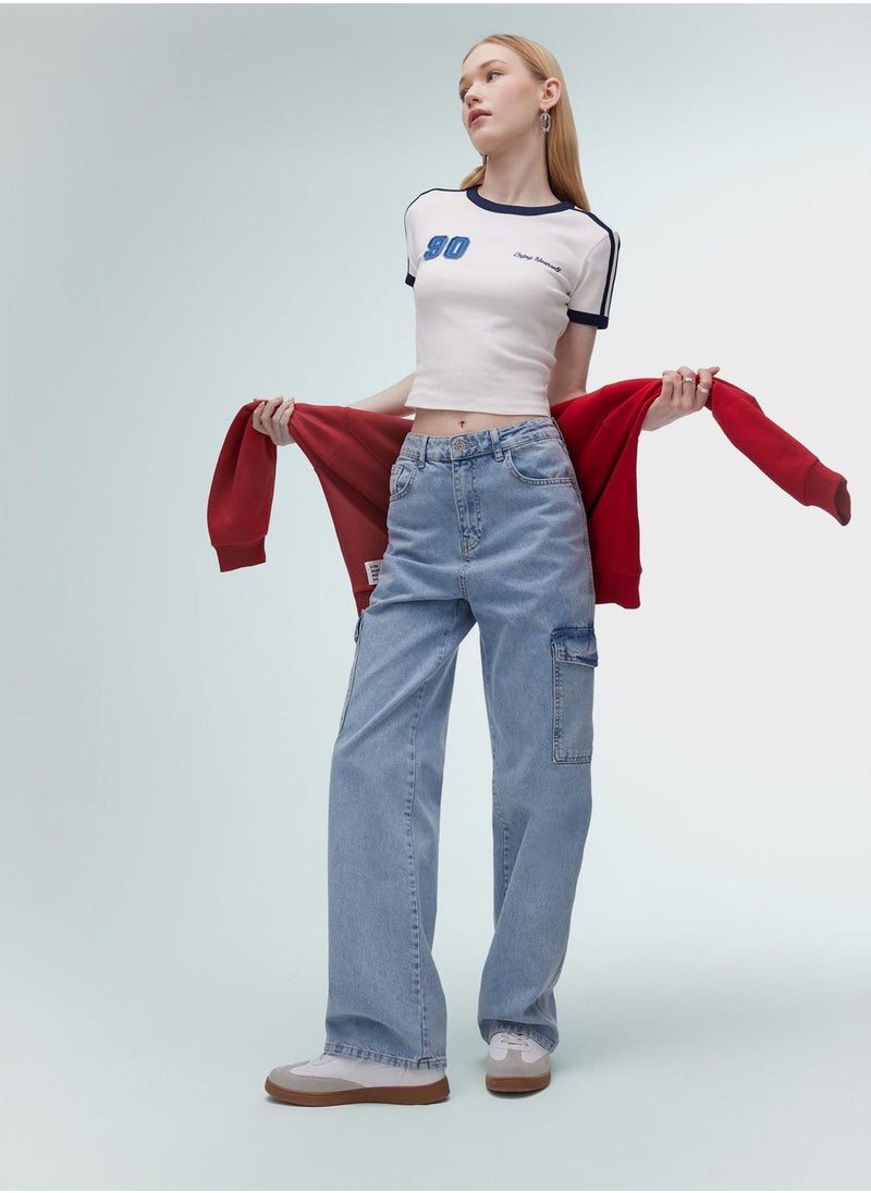 DeFacto - Wide Leg High Waist Long Cargo Jeans - Image 1