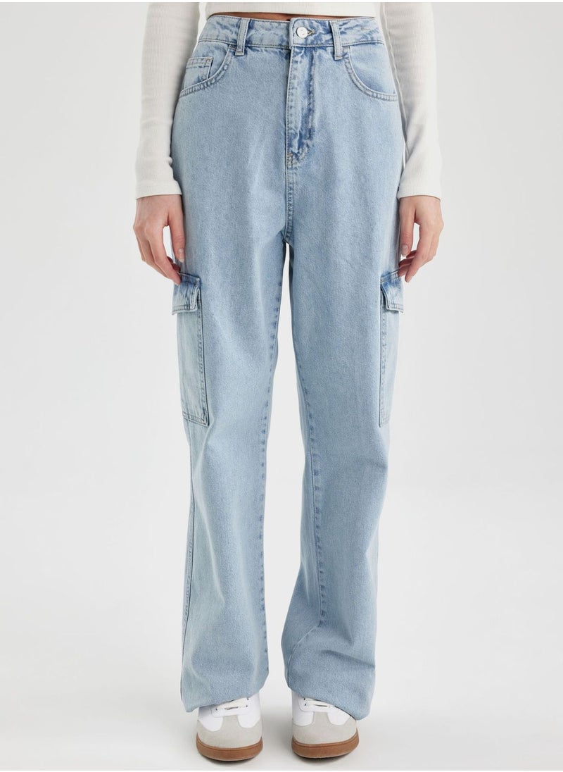 DeFacto - Wide Leg High Waist Long Cargo Jeans - Image 1