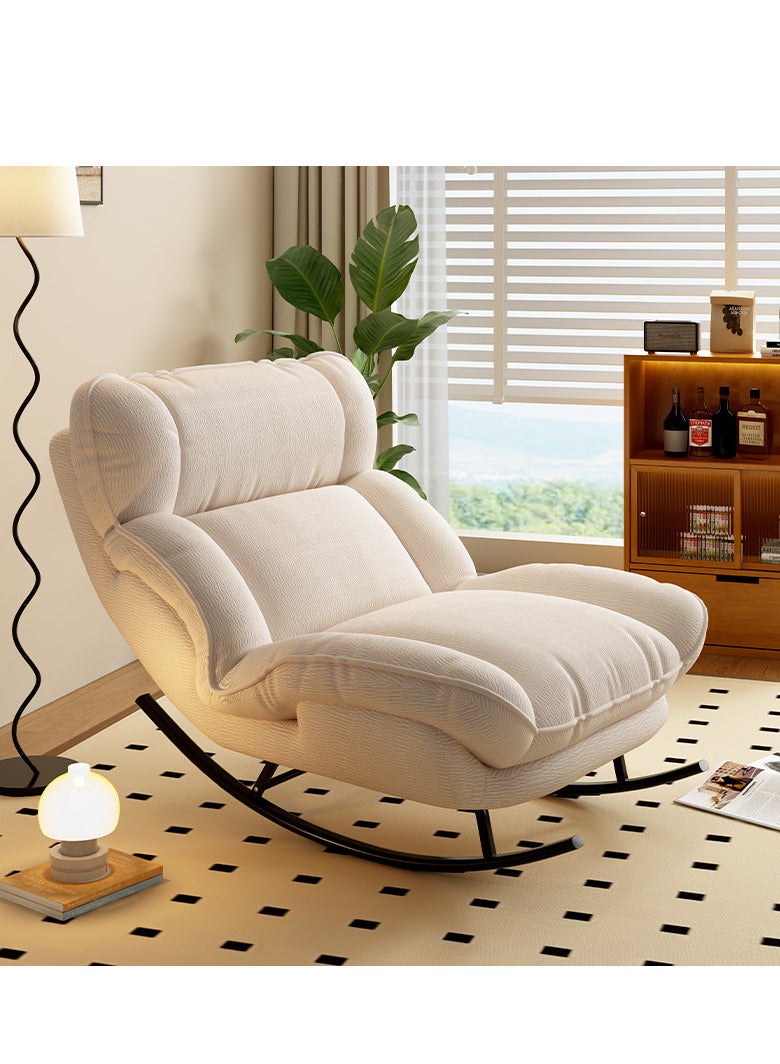 ZUIHAO Upholstered Rocking Chair with Adjustable Backrest Padded Cushion Metal Frame Reclining Sofa Bed Lazy Sofa Chair Floor Chair Ice Velvet Reclining Lounge Chair for Bedroom - Image 1